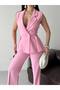 Double-Breasted Sleeveless Jacket and Palazzo Pants Two-Piece Set Women - 6