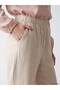 Gray Elastic Waist Women's Muslin Trousers - 3