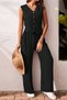 New Season Women's Sleeveless V-Neck Aerobin Blouse and Trousers Two-Piece Set - 3