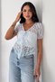 Women's Lace Detailed Transparent Blouse V-Neck Gathered Detailed Stylish Blouse - 5