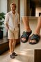 Size 41 Black Color Figured Fancy Slippers