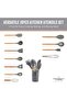 12PCS Kitchen Utensil Set Silicone Cooking Utensils Kit Spatula Heat Resistant Wooden Spoons Gadgets Tool for Non-Stick Cookware (Grey) - 7