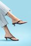 Brown Polka Dot Satin Fabric Heeled Slippers Orthopedic Women's Sandals - 5