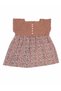 Hand Knitted Baby Girl Dress Made of 100% Organic Cotton - Floral Fabric Dress with Knitted Top - 2