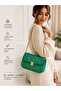 Handmade Wicker-Look Paper String Bag with Gold Chain, Stylish Women's Bag - 4