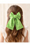 Fisto Embroidered Green Tail Bow with Automatic Clip Buckle Mother-Child - 3