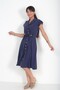 Women's Buttoned Front Modal Midi Safari Dress with Pockets - 3