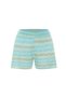 Color-Shift Turquoise Knitwear Shorts - 6