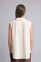 Regular Fit V-Neck Linen Blend Sleeveless Ecru Blouse F0982Ax26Sm - 4