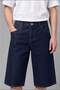 100% Cotton Super Baggy Fit Navy Blue Bermuda Jean Shorts I3978Ax26Hs - 5
