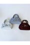 Women's Patent Leather Half Moon Hand and Shoulder Bag – Vintage Y2K Baguette Model - 6
