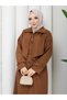 Windbreaker and Button Detailed Hijab Trench Coat Rc3140 - 7