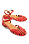 Women's Genuine Leather Low Heel Shoes 3110 Red