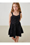 Black Square Collar Girl's Evening Dress - 5