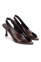 Women's 9 cm Pointed Toe Transparent Slippers Brown