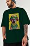 For Dog Lovers 21 Front Dog Print Green Oversize T-Shirt 100% Cotton Unisex Dog Lover Premium Design - 3