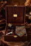 Brown Men's Gift Box - Tie with Handkerchief, Cufflinks, Tie Clip Kmk250