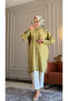 6544 - Comfortable and Stylish Buttoned Pocket Sleeve Pocket Embroidery Detailed Soft Modal Fabric Long Women's Tunic - 2