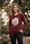 Women's Plus Size Lycra Crew Neck Floral Printed Long Sleeve Mom T-Shirt Combed Cotton Blouse