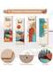 EETU 4 Pieces Flower Pictures Wall Decor,Wooden Frame Wall Decor Art Painting For Home Restaurant Cabinets,30x10cmx4 - 4