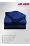 Deep Fitted Bed Sheet +2Pcs Pillow Covers, King/Queen/Double/Single Sizes, Color Blue, Depth 30cm - 5