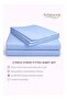 3-Piece Striped Microfiber Fitted Sheet Set Super King 200x200cm, Sky Blue - 2