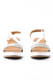 Genuine Leather White Wedge Heel Women's Sandals - Z262291 - 3