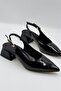 Short Heeled Patent Leather Women's Ballerinas Mary Jane Black Patent Leather - 7