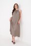 Women's Backless Midi Length Halter Neck Satin Dress