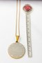 Gold Color Hilye-I Şerif and Ayetel Kürsi Written Prayer Spiritual Design Accordion Chain Stainless Steel Necklace - 3