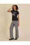 Senior Girls Black Printed Basic T-Shirt - 2