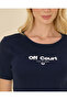 Women Navy Graphic Ribbed T-Shirt - 4