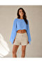 Linen Blend Bat Sleeve Cape Blouse - 2