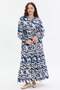 Patterned Belt Detailed Comfortable Fit Women's Dress