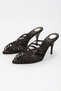 Women's Juan Brown Satin Heeled Slippers - 4
