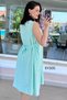 Button Detail Waist Tie Linen Dress 6Y305 - 3