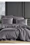 Lace a Nüans Embroidered Cotton Satin Double Duvet Cover Set-Grey