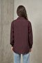 Parachute Fabric Letter Detailed Buttoned Oversize Women's Shirt - 4