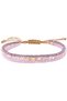 Lavender Pure 18K Gold, Crystal Beaded Bracelet for Women, Handmade Gold Bracelet, 0.200 grams of Gold, Jewelry for Casual & Special Occasion