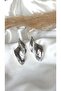 Women's Silver Color Asymmetrical Leaf Model Earrings