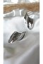 Women's Silver Color Asymmetrical Leaf Model Earrings - 2