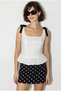 Women's White Black Embroidered Shoulder Tie Detailed Corset Look Blouse 4251 60286374