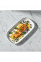 4 Ever White Rectangle Melamine Serving Plate with Black Rim | 11 Inch - 3