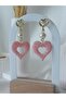 Pink Heart Earrings Ultra Light Polymer Clay Earrings Handmade