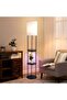 LIGHTING Modern LED Floor Lamp 62-Inch, 3-Color Dimming, Black Iron & Fabric with E27 Bulb - 7