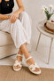 Luna H Cut Buckle Sandals Daily Cream Beige Stylish Sandals Comfortable Flexible Sole Stc1317 - 2