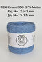 Hazy Blue, Multi-Strand Mercerized Cotton Knitting Yarn Set (Total 400 Gr.) - 2