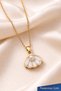 Women's Gold Color White Sea Shell Figured Pearl Detailed Necklace - 3