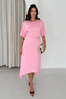 Women's Asymmetrical Cut Midi Dress Half Sleeve Stylish Event and Casual Dress