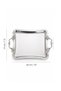 4-Piece Silver Tray with Silver Handles - Stainless Steel Italian Handle Detail Coffee Tea Serving Tray Engagement Tray - 5